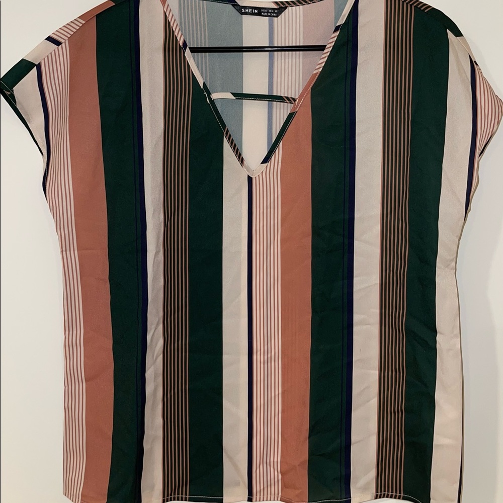 NWOT SHEIN short sleeved striped blouse